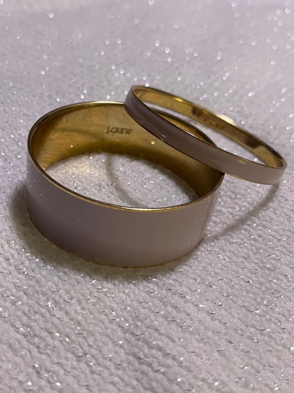 J. Crew Gold-Tone Lavender Enamel Bangle Set